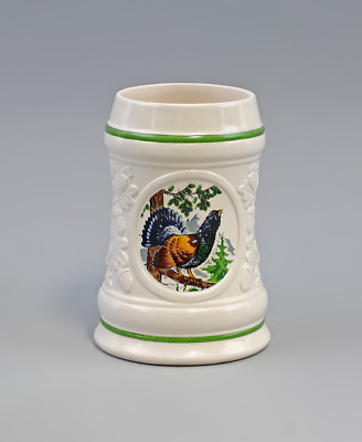 9959038 Porcelain Beer Mug Ernst Bohne / Ens White Hunting Auerhahn H15cm