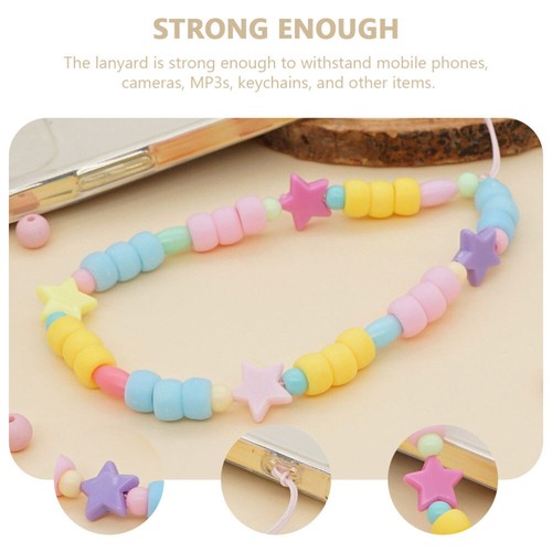 Colorful Resin Beaded Mobile Phone Lanyard Child Pendant Chain Charms - 第 7/12 張圖片
