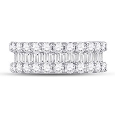 14kt White Gold Womens Round Diamond Anniversary Band Ring 2-5/8 Cttw