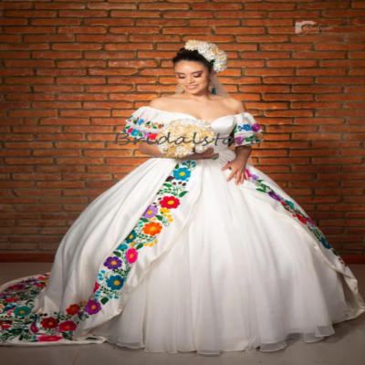 mexican evening dresses Embroidered Mexican Evening Dress main image 0