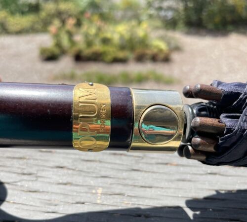 Vintage Yves St Laurent Opium for Men Push Button Umbrella with Wooden J Handle