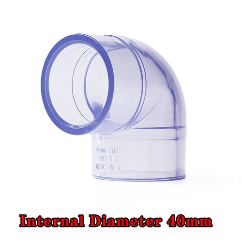 Clear PVC Elbow Pipe Fittings 20mm-110mm Aquarium Fish Tank Pond Solvent Weld - Picture 6 of 11