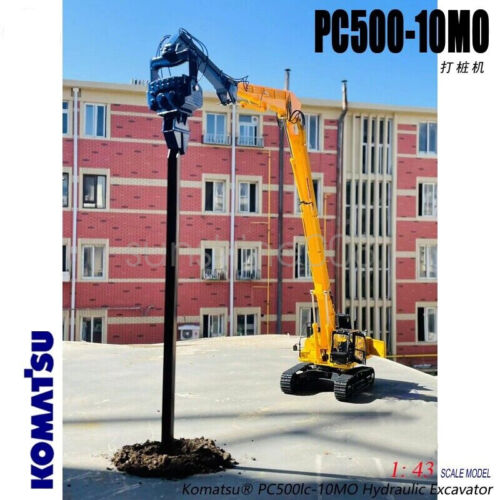 1:43 PC520LC-10MO Excavator Contruct Piling Machine Equipment Diecast