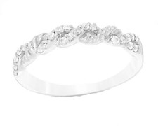 1/2Cttw White Round CZ Half Eternity Split Curved Matching 925 Silver Band Ring
