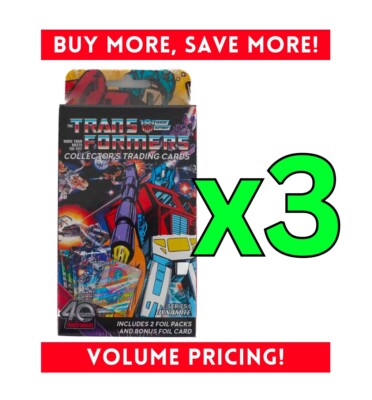 (3x) Transformers 40th Anniversary Trading Card HANGER Box BUNDLE+FREE SHIP!