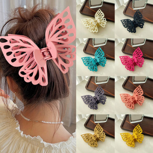 Women Extra Large Hair Claw Clips Large Double-layer Hollow Butterfly Shark Clip - Picture 1 of 27