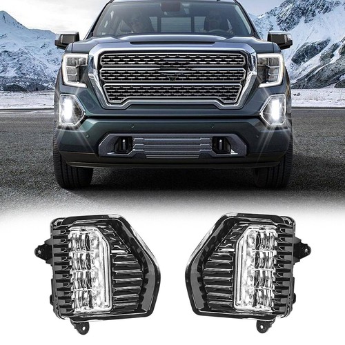 AUXBEAM Pair LED Fog Lights DRL +Bezel +Wiring Kit for 20192021 GMC