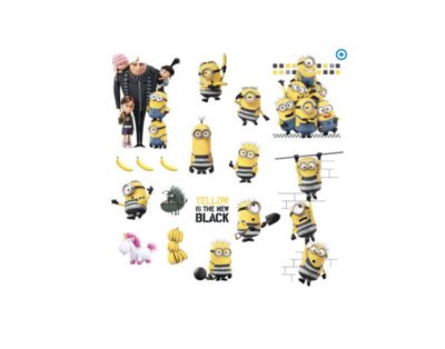 DESPICABLE ME 3 Wall Decals Minions Unicorn Room Decor Sticker Party Decorations