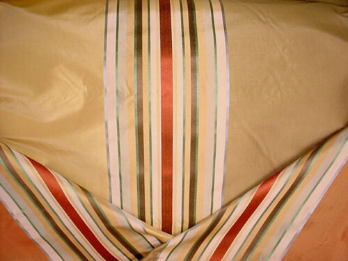 3-7/8Y Lee Jofa 2007140 Caprera Stripe Copper Rust Silk Upholstery Fabric - Picture 1 of 4