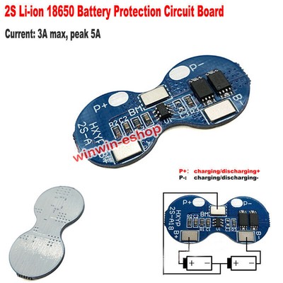2S 3A  BMS Protection PCB Board 7.4V 8.4V Li-ion Lithium 18650 Battery Circuit