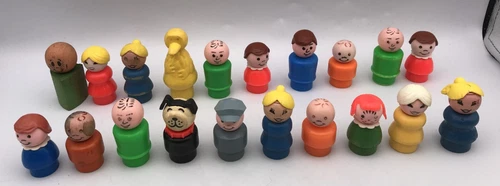 Fisher Price Little People Vintage IMPERFECT LOT #5 20 Figures Boy Girl Dad Mom