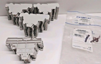 LOT OF (35) NEW OLD STOCK! ENTRELEC TERMINAL BLOCK GRAY END SECTIONS FED2AD2