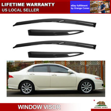 Window Visors Rain Guards For 2004-2008 Acura Tsx Sedan 3d Jdm Wavy Mugen Style