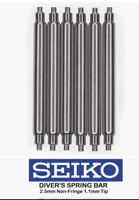 Spring Bar Length 6 PC FAT Spring Bar 2.5mm 1.1mm Tip 6309 7002 SKX007 SKX779 Seiko Diver ...
