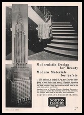 1931 Norton Worcester Massachusetts Photo Chrysler Building Staircase Print Ad