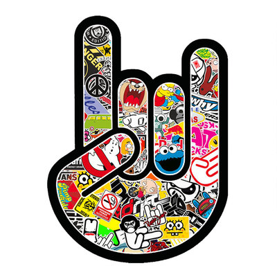 Sticker sticker bomb HORNS car motorcycle helmet horn tuning helmet print pvc 1pc