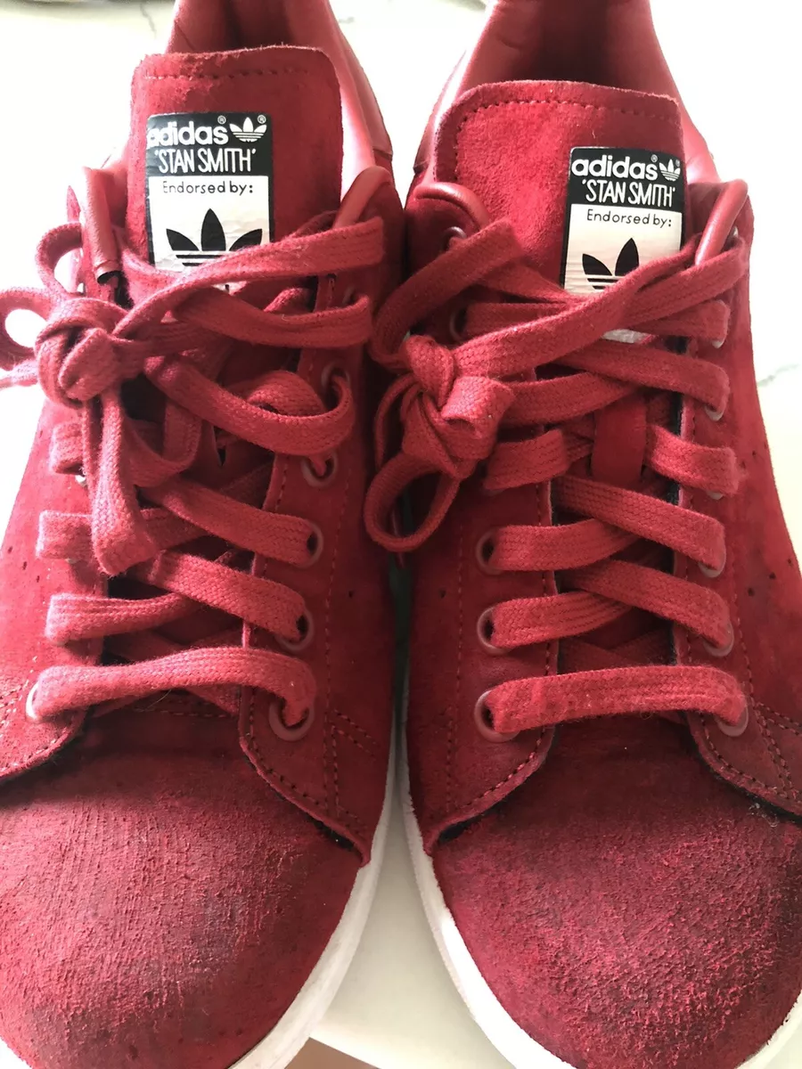 Women's Adidas Stan Smith Red Trainers Sneakers Size 7 | eBay