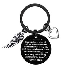 Memorial Gifts Sympathy Keychain In Memory of Husband/Wife Gifts I Was