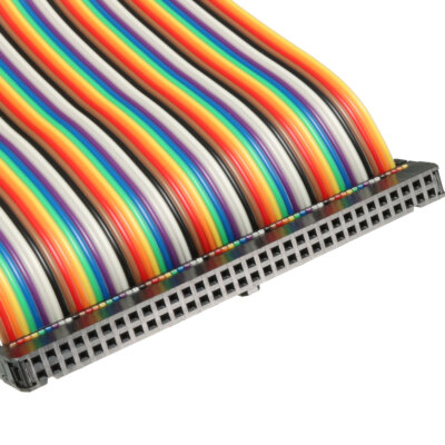 2-Pack 26-Pin Flat Ribbon Cables – 48cm Length, 2.54mm Pitch, Type-C Connectors