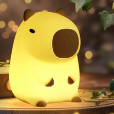 Capybara Night Light,Cute Silicone Squishy LED Animal Small,