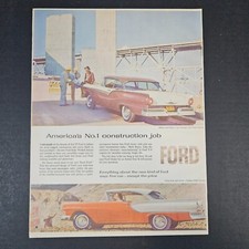 1957 Ford Fairlane 500 Club Victoria Vintage Print Ad Mancave Garage Shop Bar