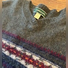 Vintage Landscape Women's S Fair Isle Design Wool Blend Sweater Made in the USA