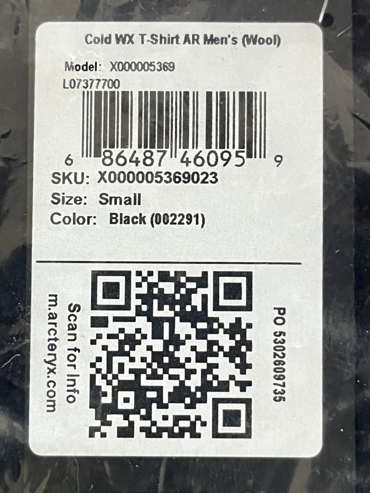 ARC'TERYX Camicia uomo Arc’teryx foglia nera fredda WX manica corta lana AR taglia S nuova con etichetta