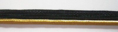 5 Yds. Black/Matte Metallic Gold 1/8'' Piping Cord Trim 3/8'' Wide pp-191