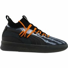 puma mens black scale court platform casual sneakers