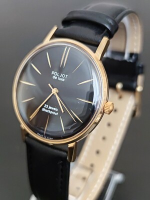 Poljot De Luxe Extra SLIM Watch Men's Russian USSR Mechanical Vintage Rare