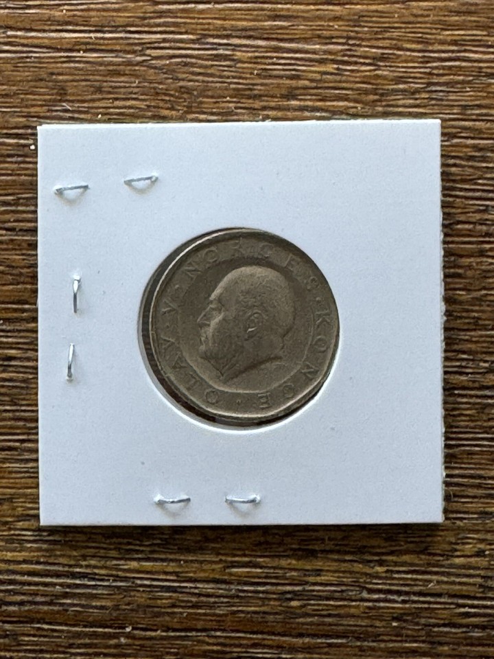 🟢BEAUTIFUL 1986 10 ÖRE COIN KRONA MONOGRAM🟢OF KING OLAV V NORGES KONGE🟢 ...