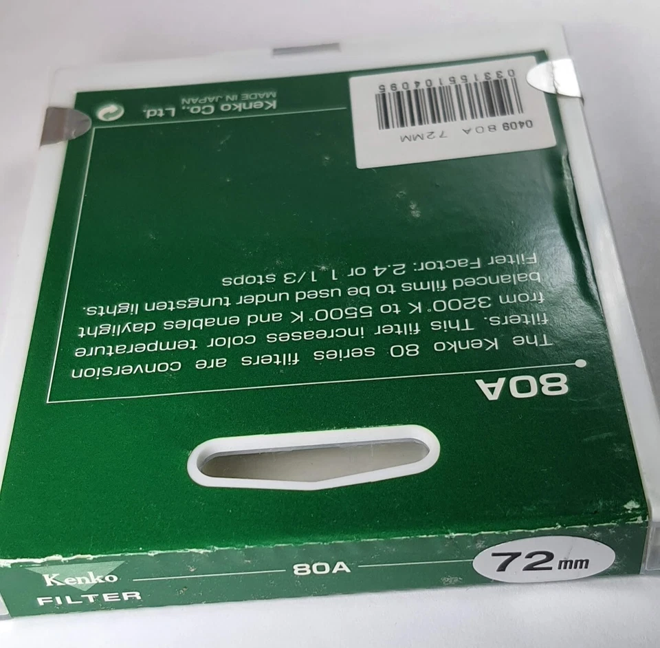 72mm 80A Blue Color Correction Glass Lens filter Japan Coated 72 mm 80-A E72 - Image 3 of 4