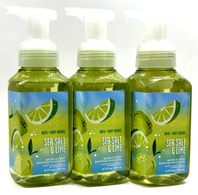 NEW 3 BATH & BODY WORKS SEA SALT & LIME GENTLE FOAMING HAND SOAP WASH 8.75 FL OZ