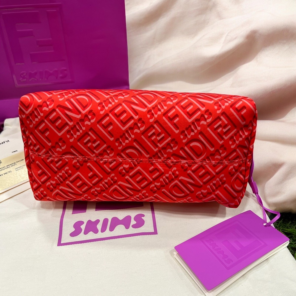 New Fendi X SKIMS FF Nylon Medium Cosmetic Trapezio Beauty Bag