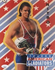 American Gladiators 8x10 photo of Nitro signed by Dan Clark JSA COA