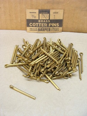 NEW lot of 100 brass cotter pins 3/32 x 1'' HARPER MANY AVAILABLE