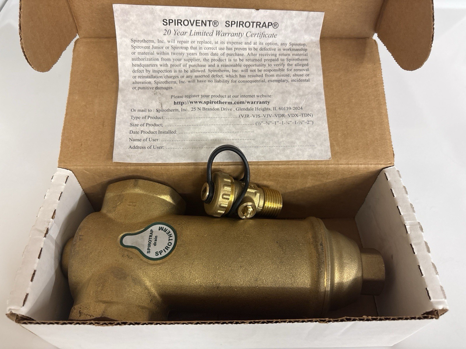 Spirotherm Spirotrap Drain TDN 150 FT 1-1/2” FNPT Brass