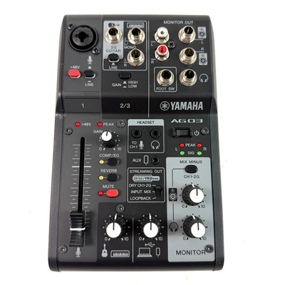 Yamaha AG03MK2 B 3 Channel Live Streaming Mixer USB Audio Interface Black