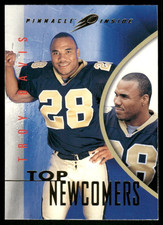 1997 Pinnacle Inside #140 Troy Davis Rookie RC New Orleans Saints football card. rookie card picture