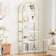 5-Tier Arched Bookshelf 71" Tall Open Bookcase Display Rack Storage Shelf