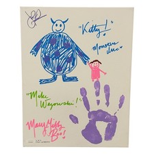 JOHN GOODMAN & MARY GIBBS Signed Monsters Inc CANVAS Painting Autograph JSA COA