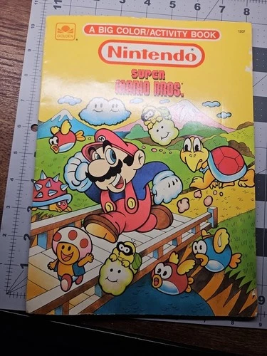 Nintendo Super Mario Bros 1989 Vtg Golden Coloring & Activity Book Unused