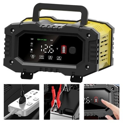 Autobatterie Ladegerät 12V 24V 10A Smart KFZ Batterieladegerät Kabelaufwicklung