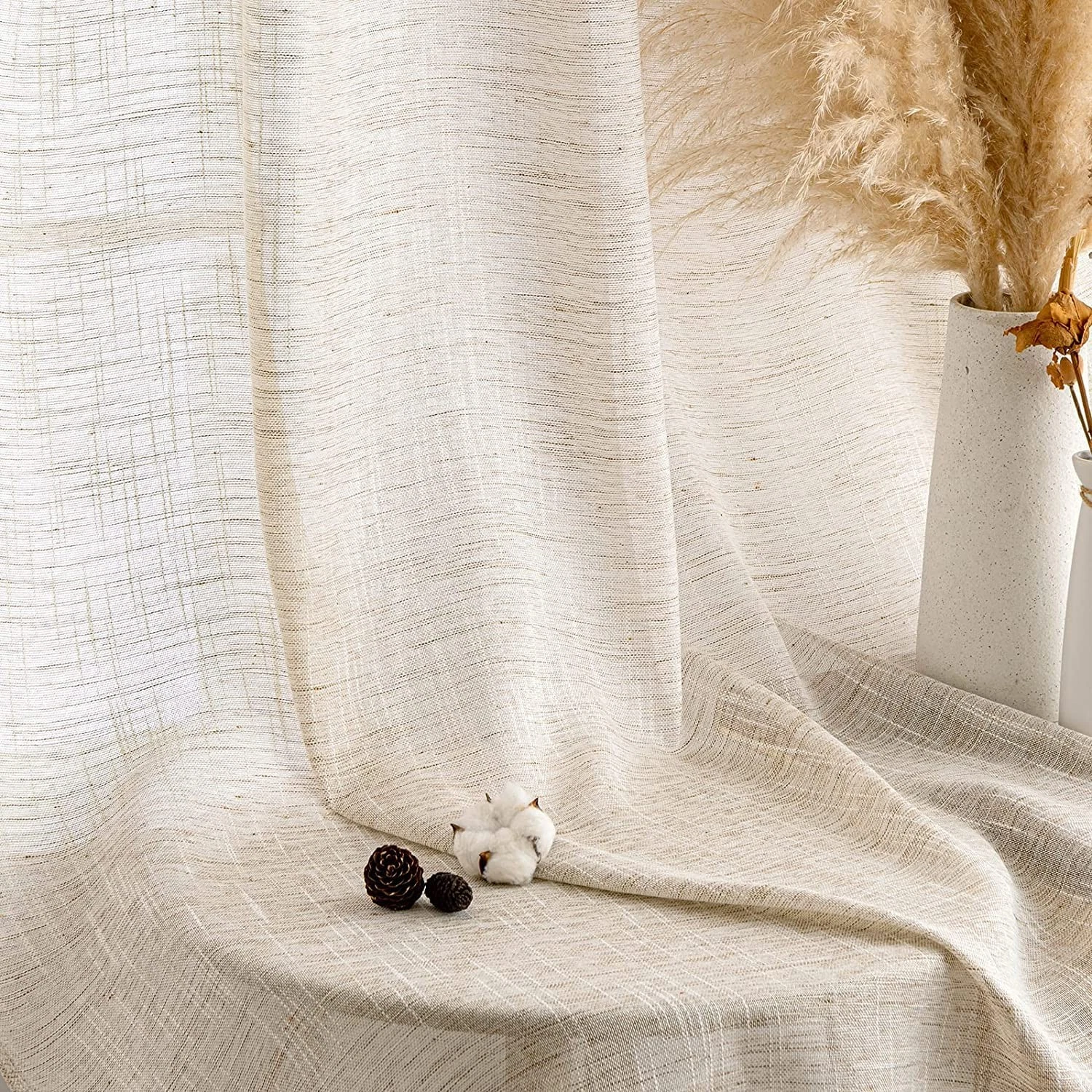 Linen Curtain Curtain Living Room Veil Sheer Linen Curtains Bedroom Transparent Trans...