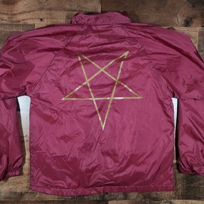 Thrasher Pentagram Coach Jacket Men Small Burgundy Maroon Y2K 