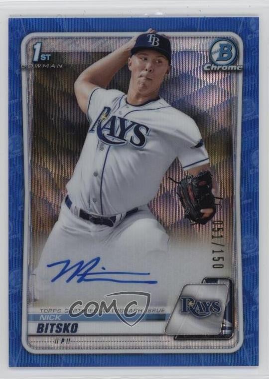 2020 Bowman Draft Chrome Picks Blue Wave Refractor /150 Nick Bitsko #CDA-NB Auto