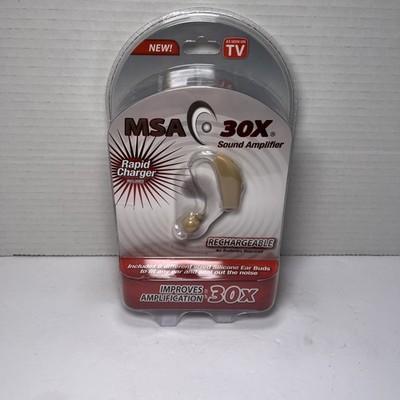 MSA 30X Sound Amplifier Rechargeable Silicone Ear Buds As Seen on TV NEW SEALED 