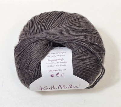 Grey 100g Skein 396y Knit Picks CHROMA FINGERING SW Merino Wool+N Sgl YARN