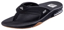 Reef Fanning Flip Flops Bottle Opener Black/Silver Sandals Men’s Size 8 NEW