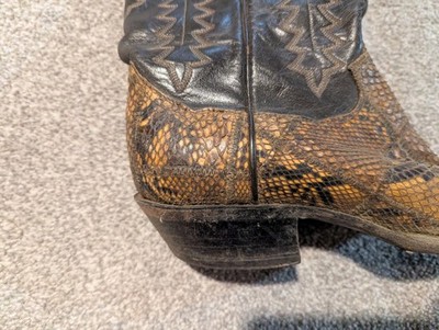 Vintage Sanders Boots Mens 9 D Western Cowboy Snake Skin  display picture 1
